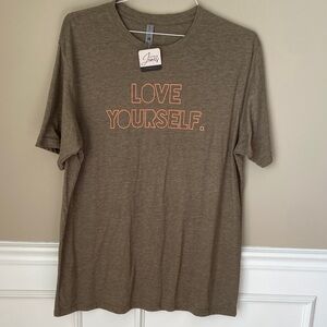 NWT Olive Green 'Love Yourself' T-Shirt